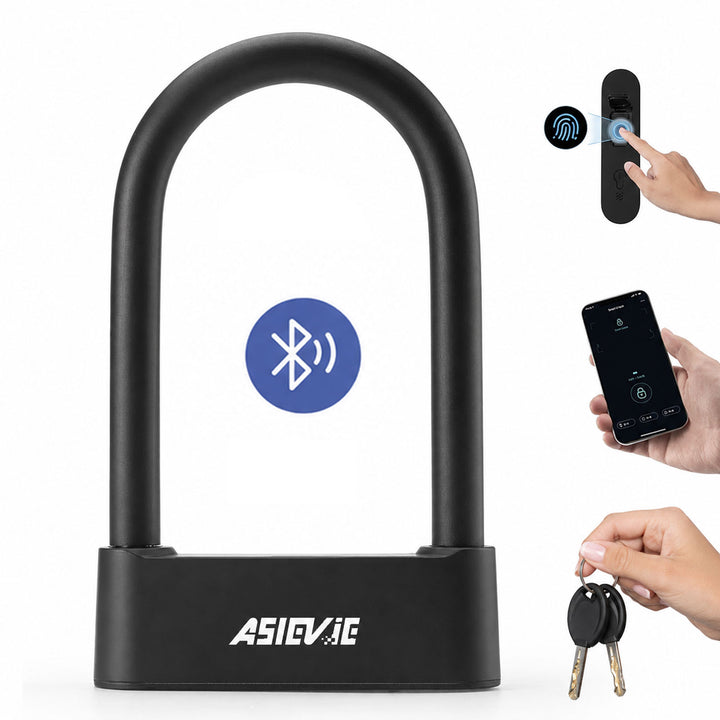 ASIEVE Smart Bike U Lock with Fingerprint & App Control