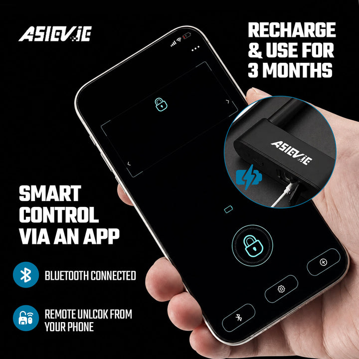 ASIEVE Smart Bike U Lock with Fingerprint & App Control