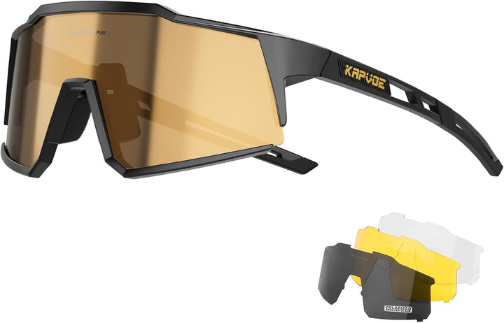 Polarisierte Fahrradbrille mit 4 austauschbaren Linsen
