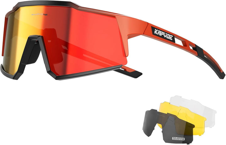 Polarisierte Fahrradbrille mit 4 austauschbaren Linsen