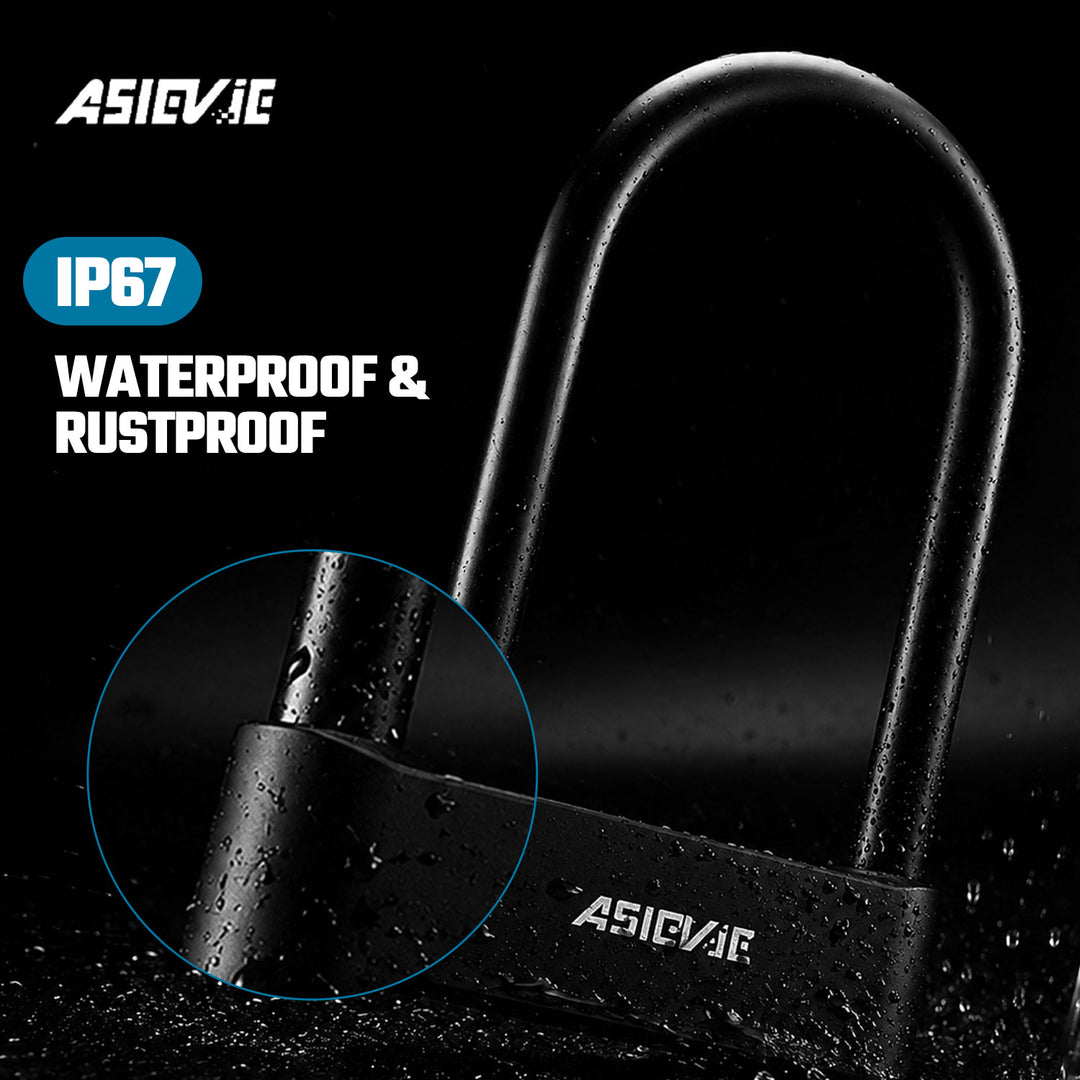 ASIEVE Smart Bike U Lock with Fingerprint & App Control
