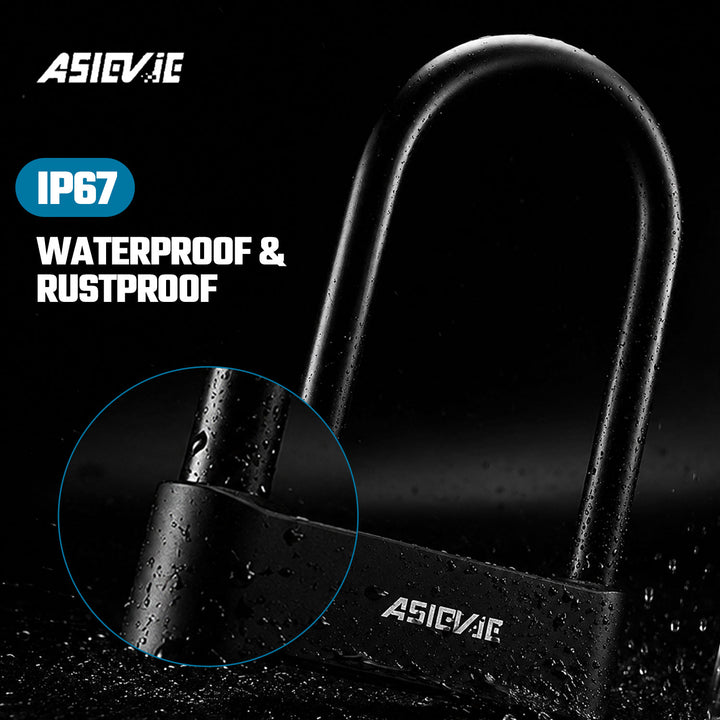 ASIEVE Smart Bike U Lock with Fingerprint & App Control